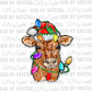 Christmas Cow Background Ready to Press Transfer