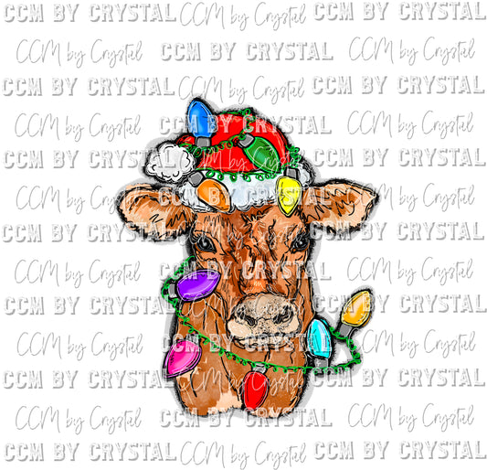 Christmas Cow Background Ready to Press Transfer