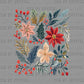 Christmas Winter Floral Distressed Ready to Press Transfer DTF Transfer Sublimation Transfer
