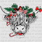 Christmas Highland Cow Ready to Press Transfer