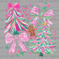 Christmas Tree Bow Gingerbread Man Faux Glitter Ready to Press Transfer DTF Transfer Sublimation Transfer