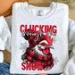 Clucking through the Snow Chicken Winter Ready to Press Transfer DTF Transfer Sublimation Transfer