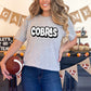 Cobras Black and White Mascot Sports Ready to Press Transfer DTF Transfer Sublimation Transfer