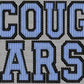 Cougars Faux Embroidery Stripes Blue Sports Mascot Ready to Press Transfer DTF Transfer Sublimation Transfer
