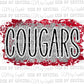 Cougars Red Black Cougar Print Ready to Press Transfer