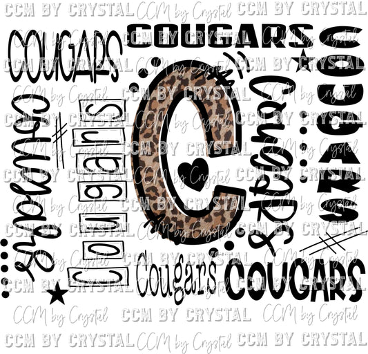 Cougars Leopard Print Print Ready to Press Transfer