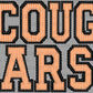 Cougars Faux Embroidery Stripes Orange Sports Mascot Ready to Press Transfer DTF Transfer Sublimation Transfer