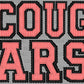 Cougars Faux Embroidery Stripes Red Sports Mascot Ready to Press Transfer DTF Transfer Sublimation Transfer