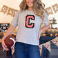 Cougars Faux Embroidery Stripes Red Sports Mascot Ready to Press Transfer DTF Transfer Sublimation Transfer