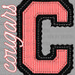 Cougars Faux Embroidery Stripes Red Sports Mascot Ready to Press Transfer DTF Transfer Sublimation Transfer