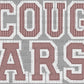 Cougars Faux Embroidery Stripes Maroon Sports Mascot Ready to Press Transfer DTF Transfer Sublimation Transfer