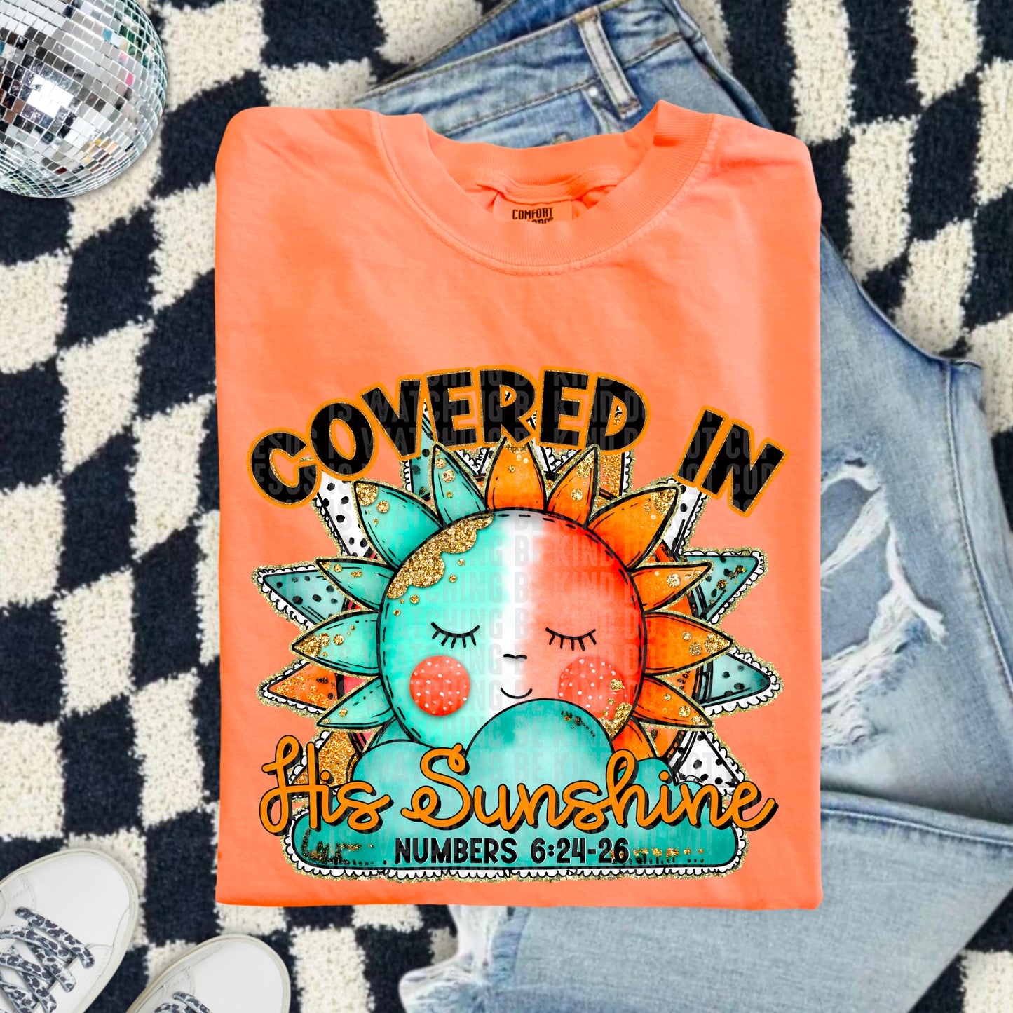 Covered in HIs Sunshine Summer Faith Ready to Press Transfer DTF Transfer Sublimation Transfer