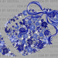 Football Floral Navy White Bow Flowers Sports Ready to Press Transfer DTF Transfer Sublimation Transfer
