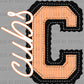 Cubs Faux Embroidery Stripes Orange Sports Mascot Ready to Press Transfer DTF Transfer Sublimation Transfer