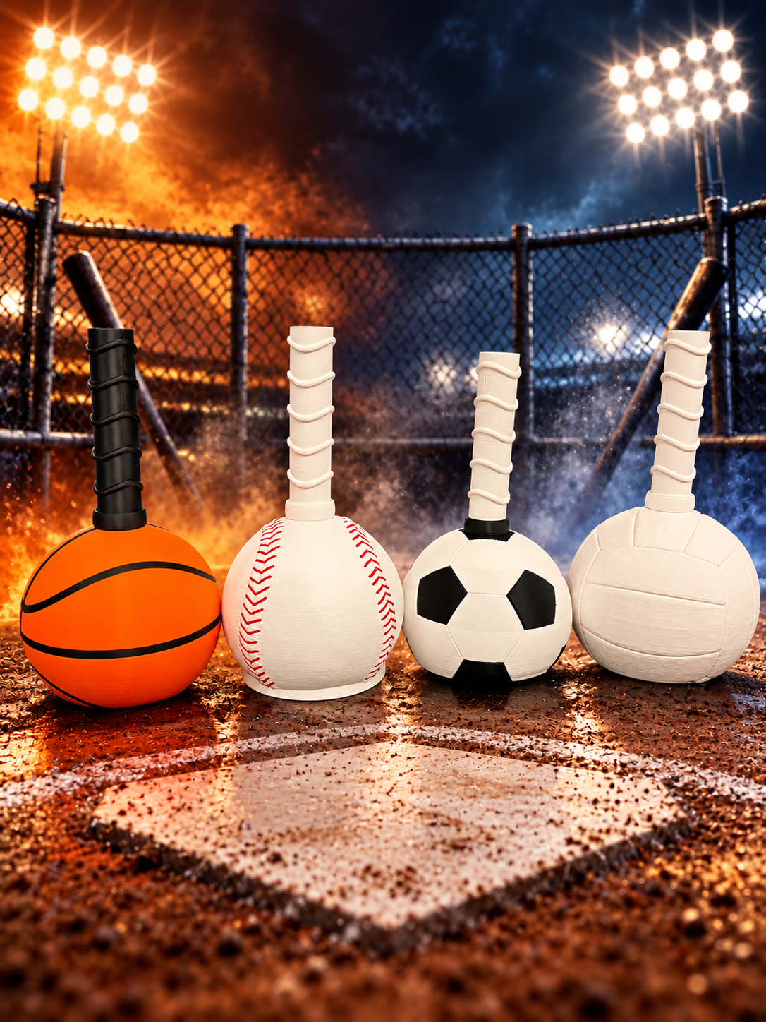 Sports Ball Cow Bells Noise Maker 3D Printed