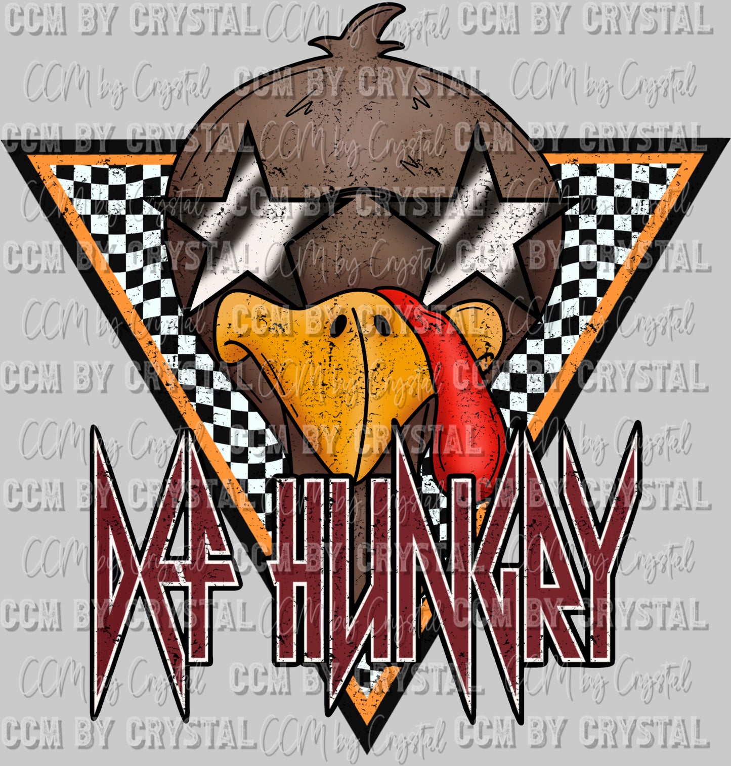 Def Hungry Turkey Thanksgiving Ready To Press Transfer DTF Sublimation