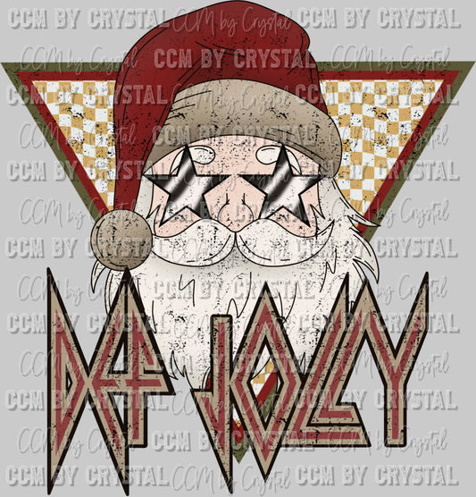 Def Jolly Santa Christmas Ready To Press Transfer DTF Sublimation