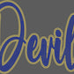 Devils 2-Color Approximately 11" wide Spangle Transfer