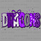 Dragons Purple Mascot Ready to Press Transfer DTF Transfer Sublimation Transfer