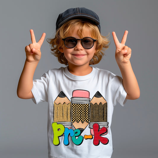 Pre-K Boy Pencils Back to School Ready to Press Transfer DTF Transfer Sublimation Transfer