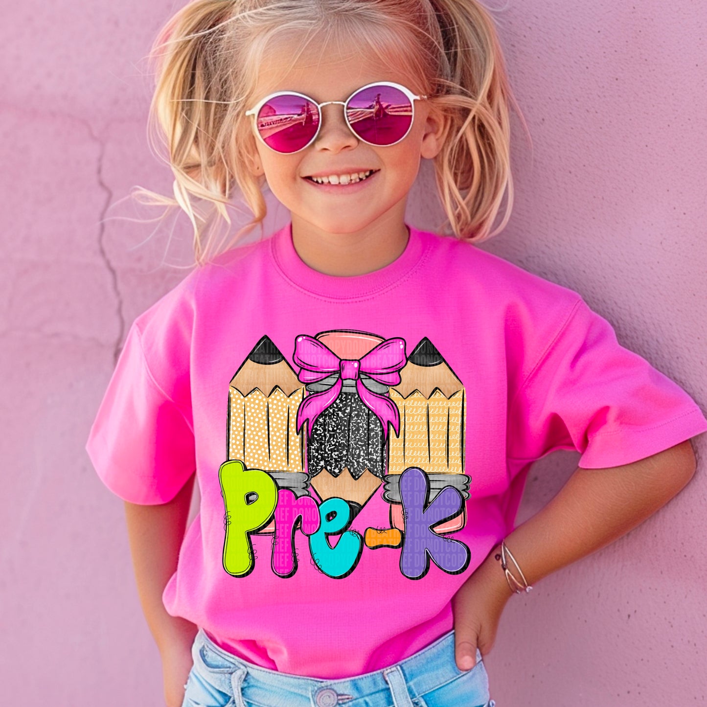 Pre-K Girl Pencils Back to School Ready to Press Transfer DTF Transfer Sublimation Transfer
