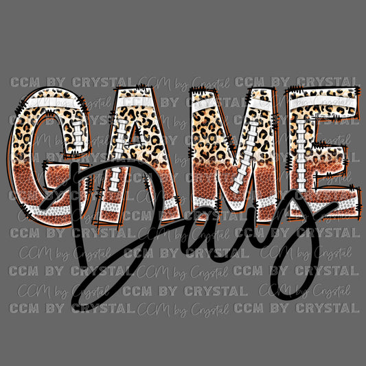 Game Day Football Doodle Letters PNG Digital File ONLY
