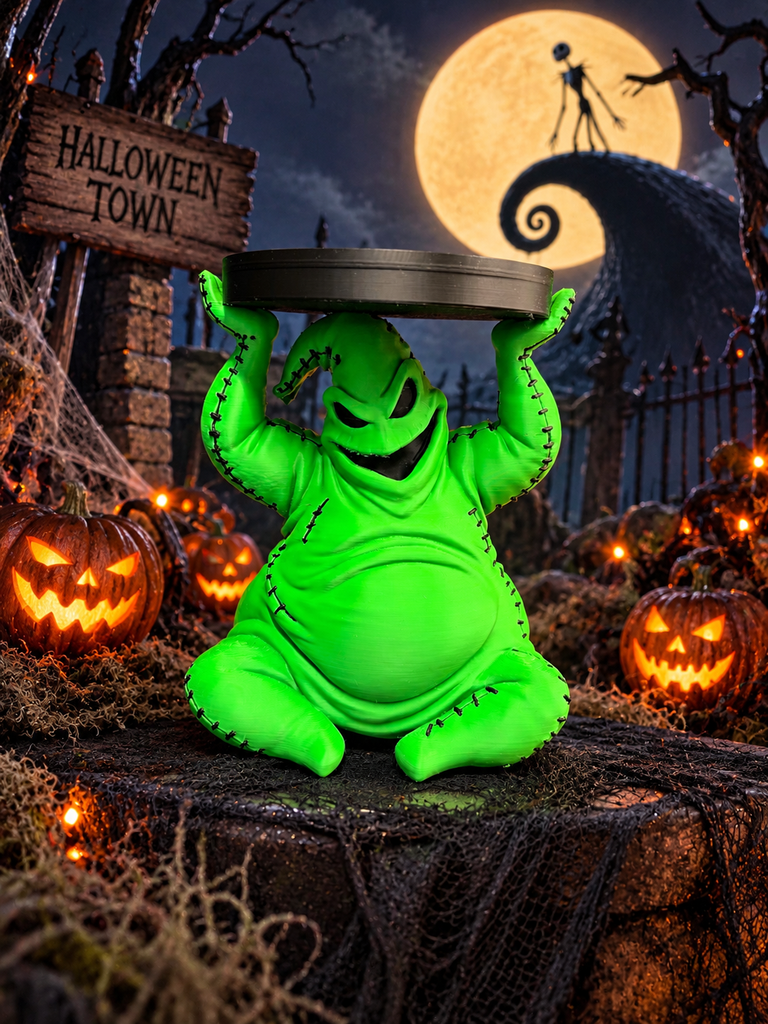 Green Halloween Movie Candle Holder 3D Printed