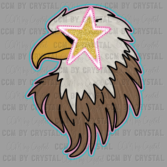 Colorful Eagles Pocket Mascot Ready to Press Transfer DTF Transfer Sublimation Transfer