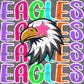 Eagles Colorful Mascot Ready to Press Transfer DTF Transfer Sublimation Transfer