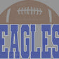 Eagles Football 3-Color Approximately 11" Wide Spangle Transfer