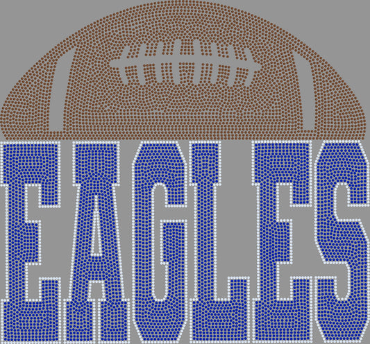 Eagles Football 3-Color Approximately 11" Wide Spangle Transfer