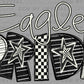 Eagle Pride Stars Checkered Sports Mascot Ready to Press Transfer DTF Transfer Sublimation Transfer