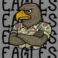 Eagles Camo Stacked Sports Mascot Ready to Press Transfer DTF Transfer Sublimation Transfer