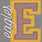 Eagles Faux Embroidery Maroon Yellow Sports Mascot Ready to Press Transfer DTF Transfer Sublimation Transfer