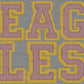 Eagles Faux Embroidery Maroon Gold Sports Mascot Ready to Press Transfer DTF Transfer Sublimation Transfer