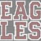 Eagles Faux Embroidery Maroon White Sports Mascot Ready to Press Transfer DTF Transfer Sublimation Transfer
