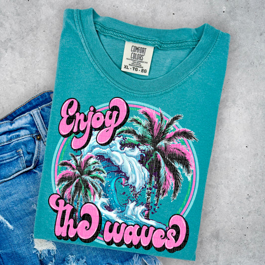 Enjoy The Waves Beach Summer Ready to Press Transfer