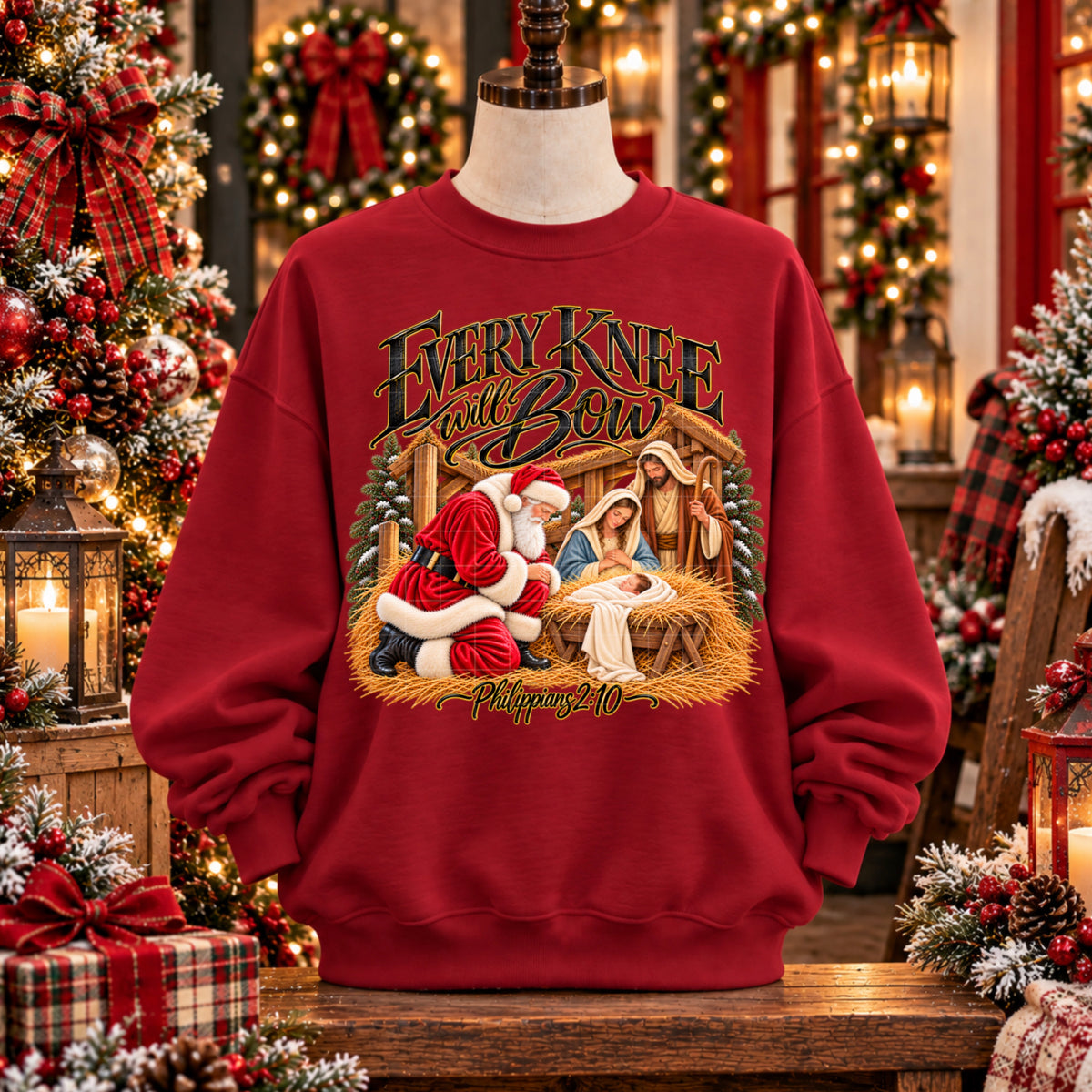 Knee will Bow Christmas Ready to Press DTF Transfers Sublimation Transfers