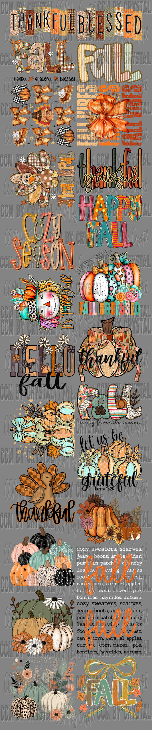 Pre Made Fall GANG Sheet 120" DTF Gang Sheet