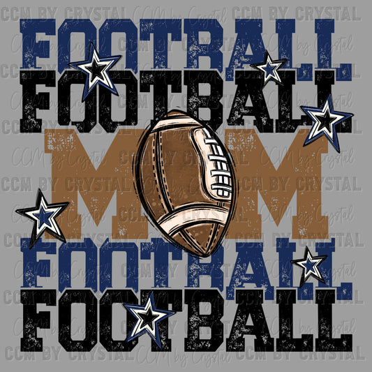 Personalized Football Mom Pocket and Back Design Navy and Black Ready to Press Transfer Direct to Film DTF Transfers Sublimation Transfer