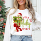 Full of Holiday Spirit Christmas Snowman Bow Drink Faux Fake Yarn Ready to Press Transfer DTF Transfer Sublimation Transfer