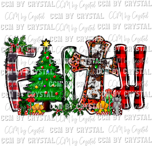 Faith Christmas Christian Background Ready to Press Transfer