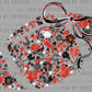 Football Floral Red Black Grey White Bow Flowers Sports Ready to Press Transfer DTF Transfer Sublimation Transfer