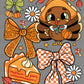 Turkey Fall Autumn Thanksgiving Bow Pumpkin Ready to Press Transfer DTF Transfer Sublimation Transfer