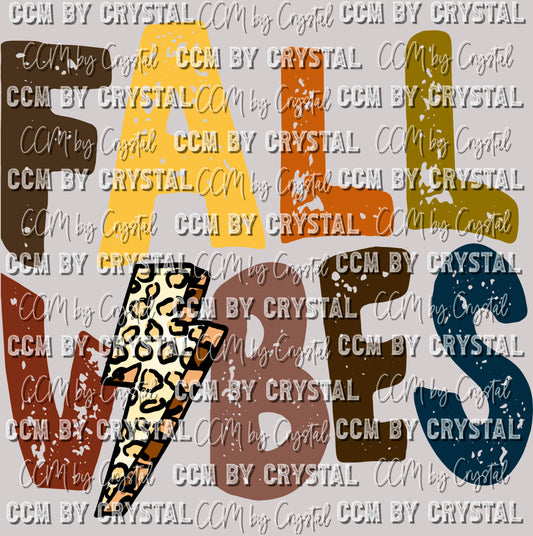 Fall Vibes Lightning Bolt Ready to Press Transfer