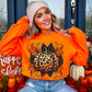 Leopard Pumpkin Fall Faux Embroidery Ready to Press Transfer DTF Transfer Sublimation Transfer