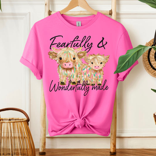 Highland Cows Fearfully and Wonderfully Made Ready to Press Transfer DTF Transfer Sublimation Transfer