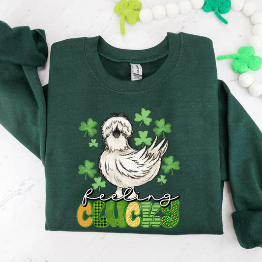 Feeling Clucky St Patrick's Day Ready to Press Transfer DTF Transfer Sublimation Transfer