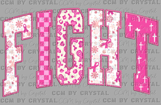 Fight Breast Cancer Ready to Press Transfer DTF Transfer Sublimation Transfer