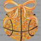 Basketball Floral Bow Flowers Sports Ready to Press Transfer DTF Transfer Sublimation Transfer